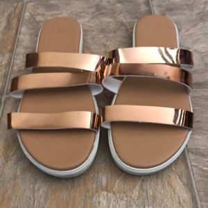 Metallic scrappy sandals